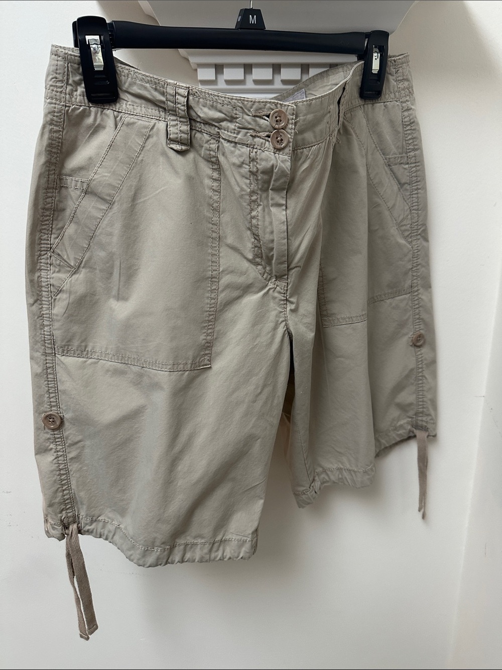 Dalia Collection Beige Cotton Shorts